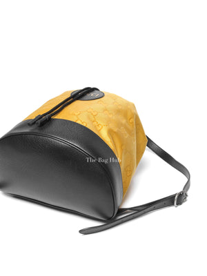 Gucci Yellow Econyl Nylon Monogram Off The Grid Drawstring Bucket Backpack