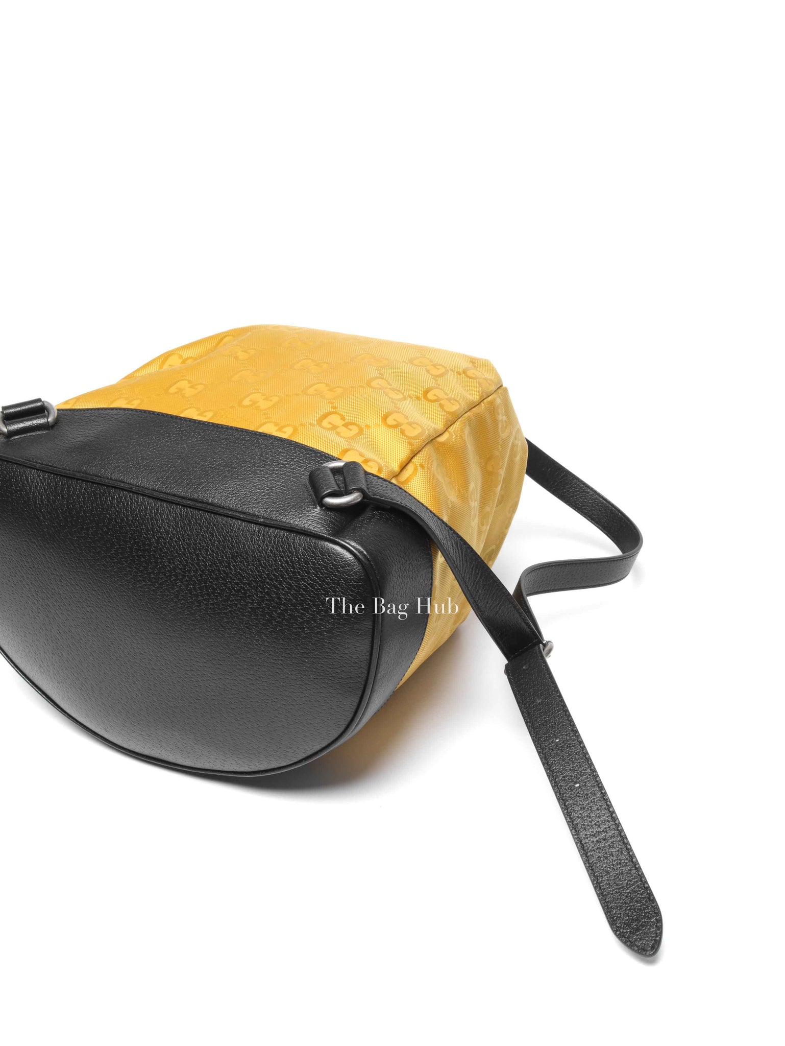 Gucci Yellow Econyl Nylon Monogram Off The Grid Drawstring Bucket Backpack