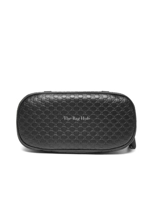 Gucci Black Leather Microguccisima Mini Dome Bag