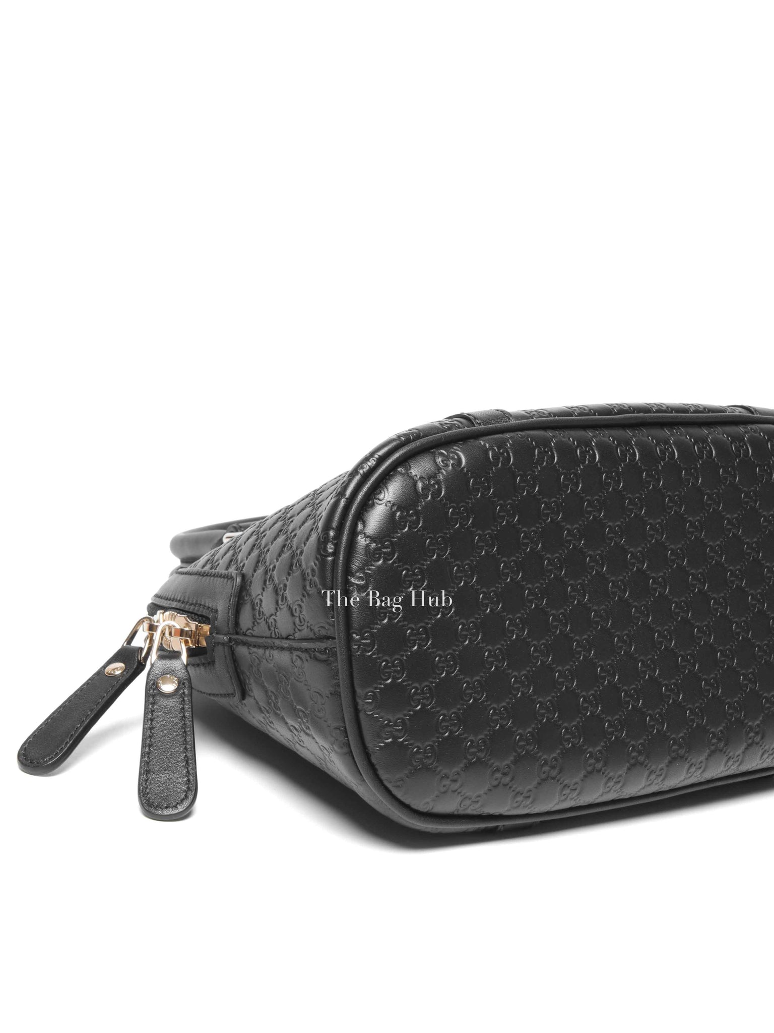 Gucci Black Leather Microguccisima Mini Dome Bag
