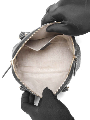 Gucci Black Leather Microguccisima Mini Dome Bag