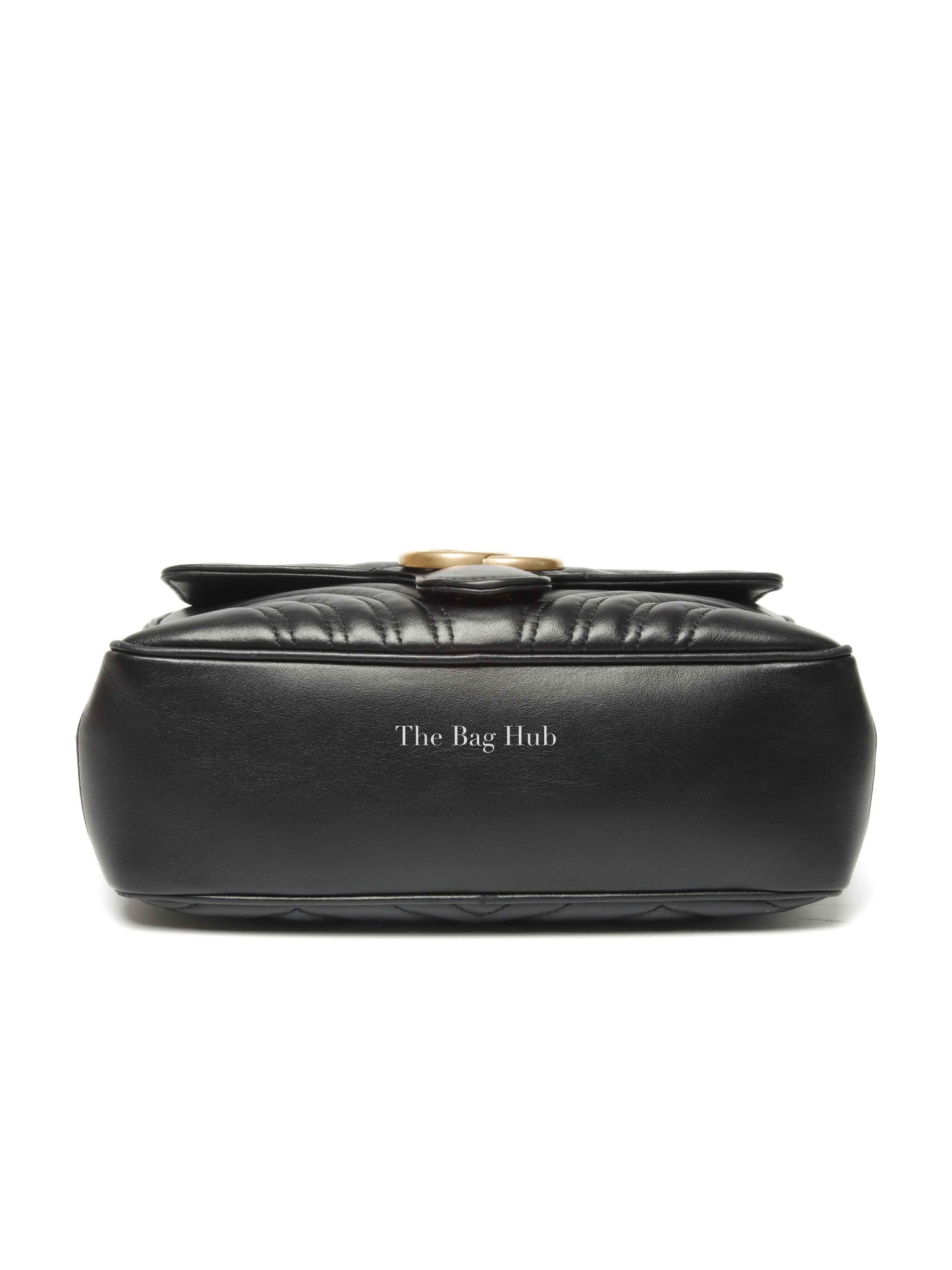 Gucci Black Leather GG Marmont Top Handle Sling Bag