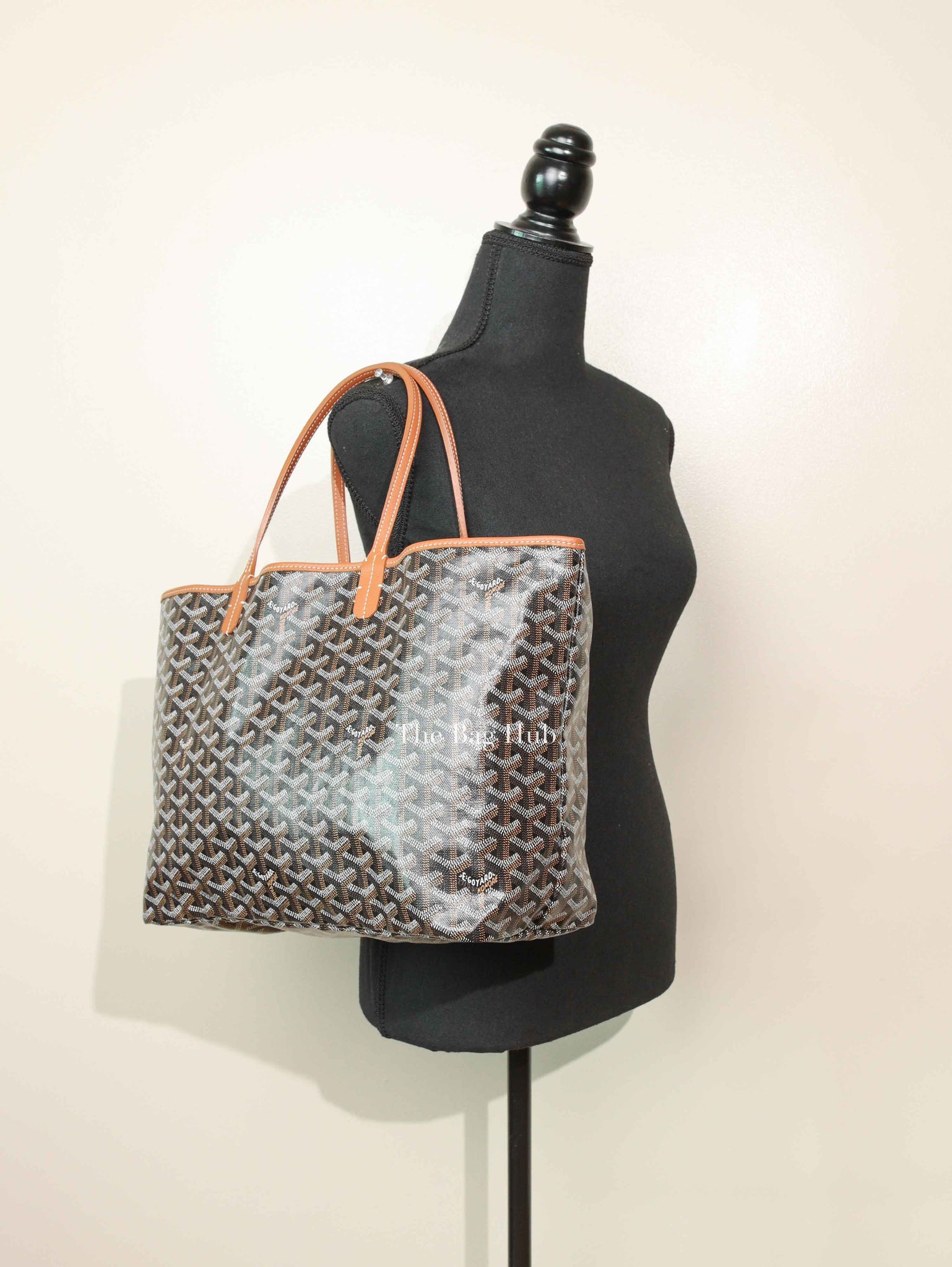Goyard Black/Tan Canvas St. Louis PM Tote Bag