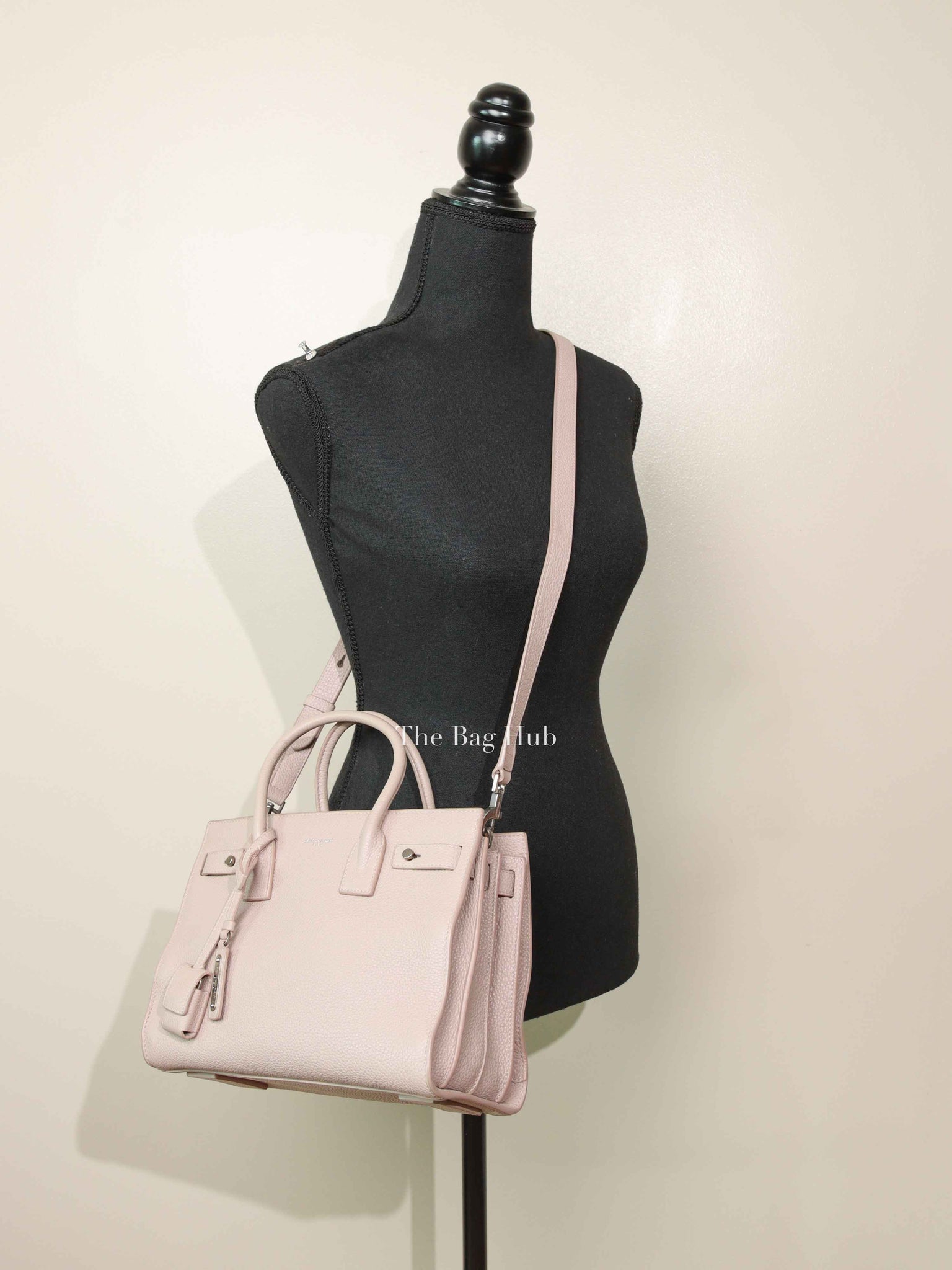 Saint Laurent Powder Pink Grained Calfskin Baby Sac De Jour Hand Bag