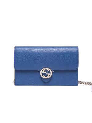 Gucci Caspian Leather Dollar Interlocking GG Wallet on Chain SHW