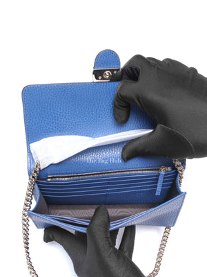 Gucci Caspian Leather Dollar Interlocking GG Wallet on Chain SHW