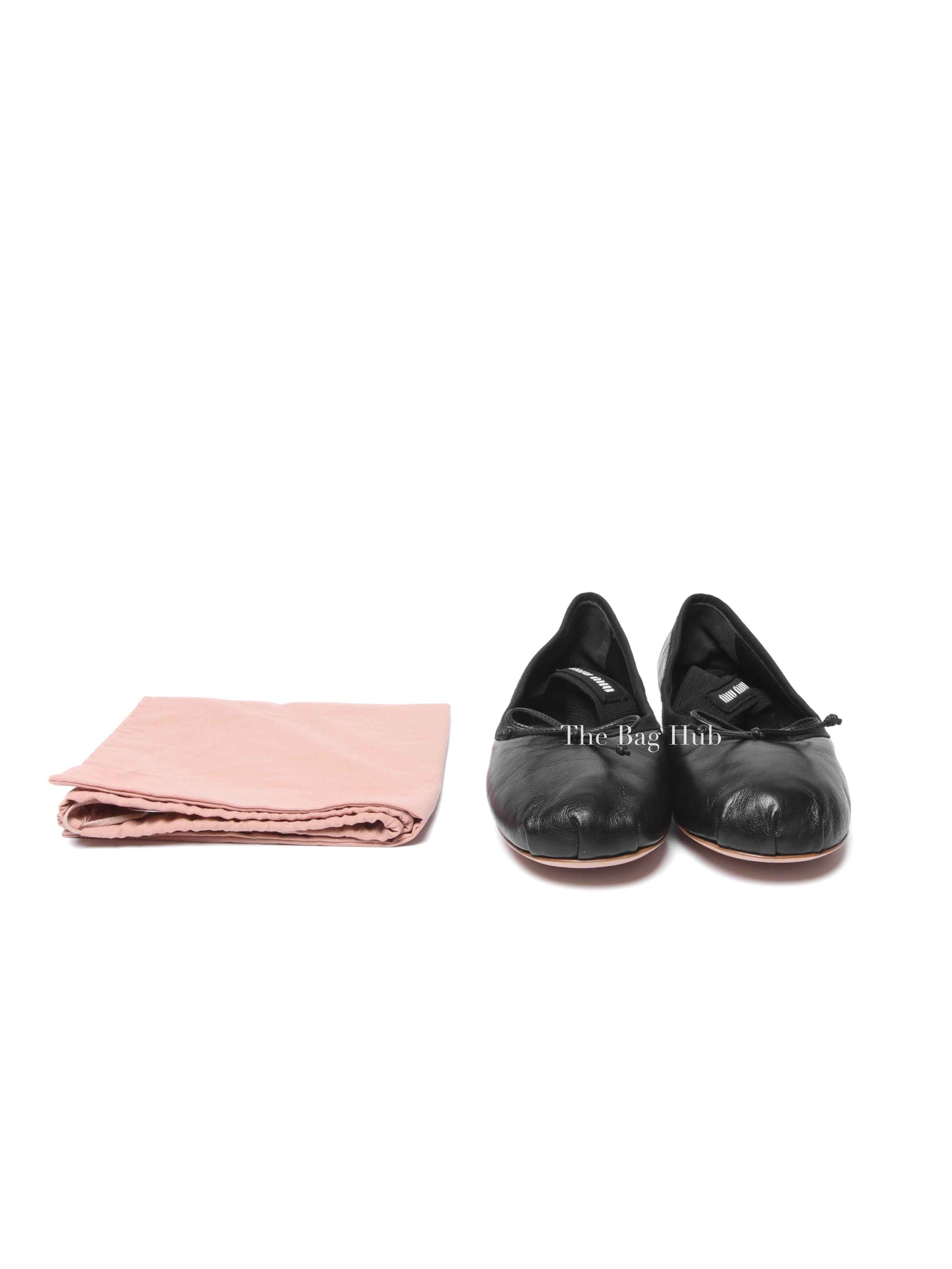 Miu Miu Black Leather Ballerinas Size 38.5