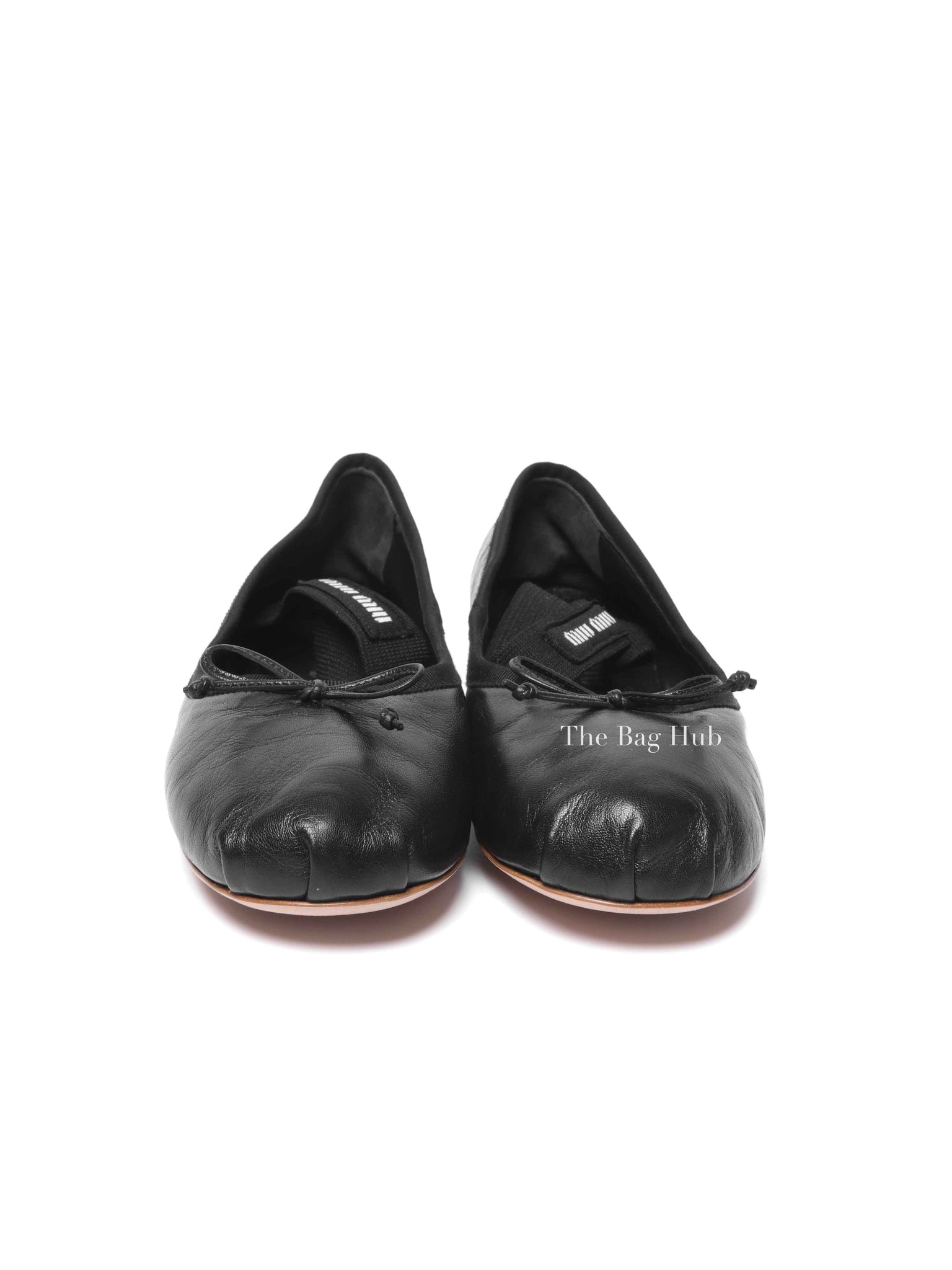 Miu Miu Black Leather Ballerinas Size 38.5