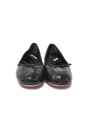 Miu Miu Black Leather Ballerinas Size 38.5