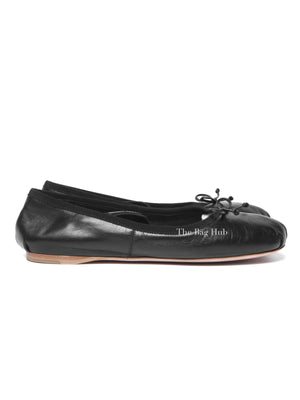 Miu Miu Black Leather Ballerinas Size 38.5