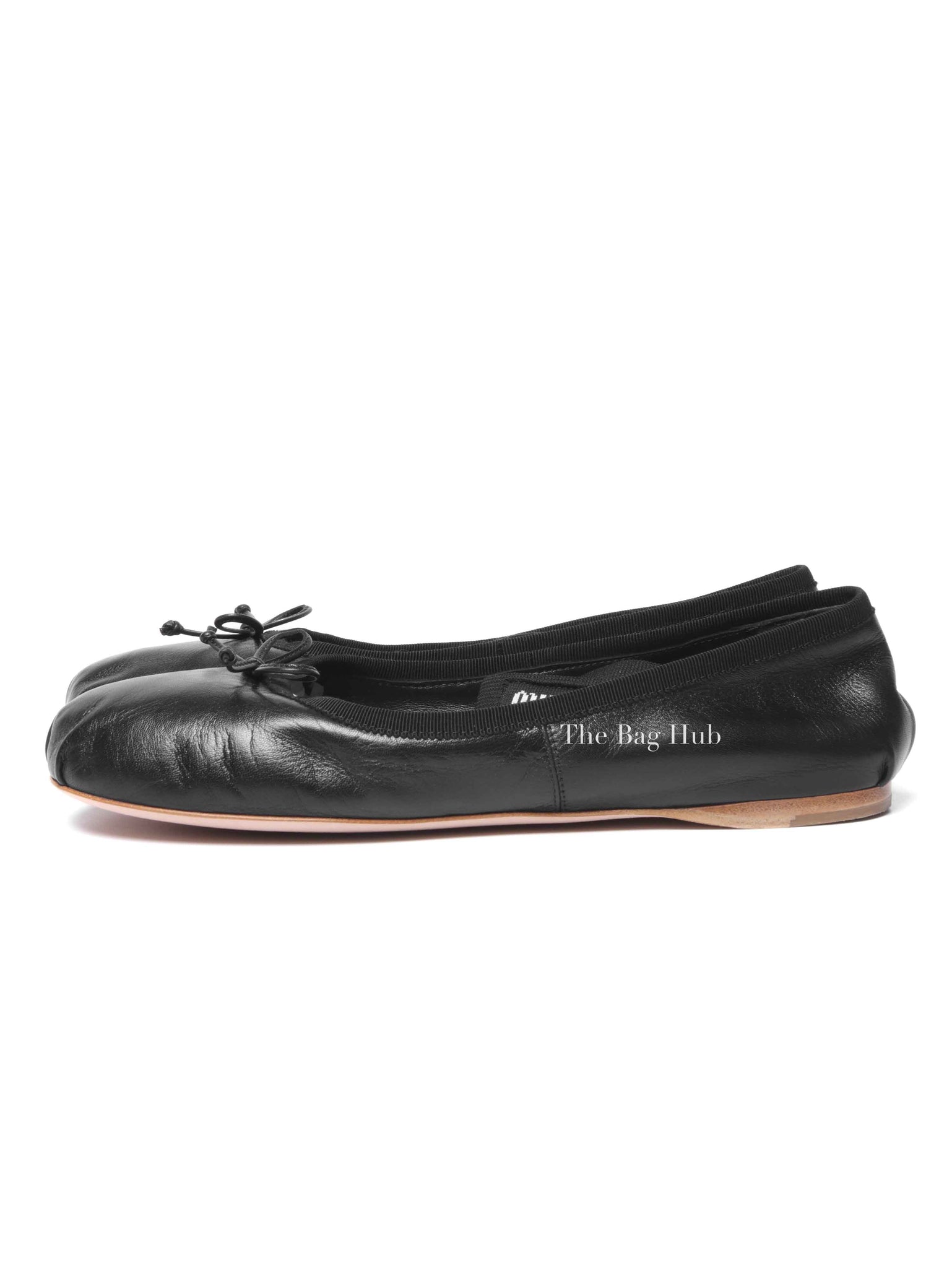 Miu Miu Black Leather Ballerinas Size 38.5