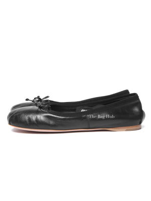Miu Miu Black Leather Ballerinas Size 38.5
