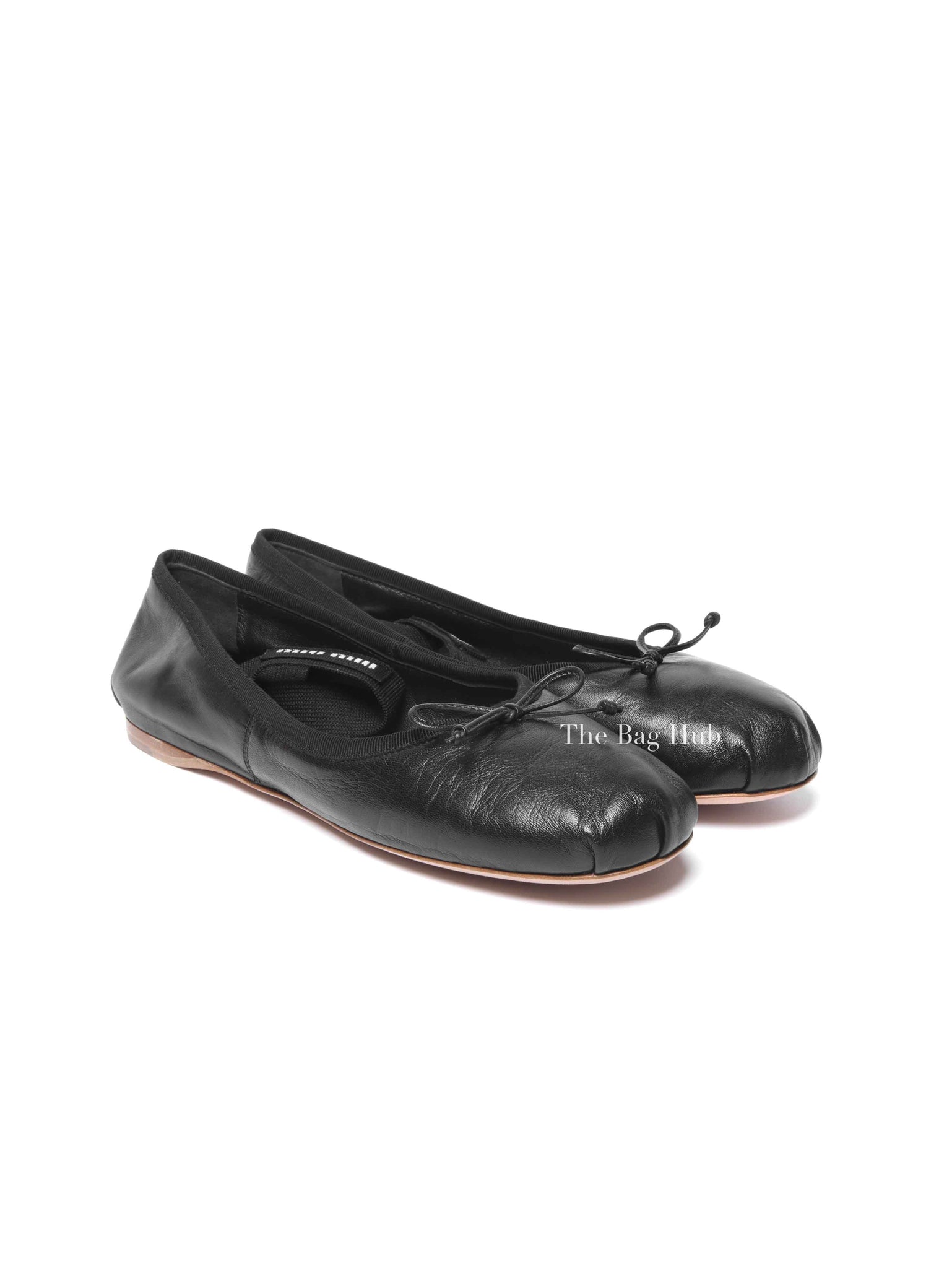 Miu Miu Black Leather Ballerinas Size 38.5
