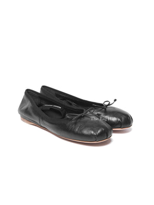 Miu Miu Black Leather Ballerinas Size 38.5