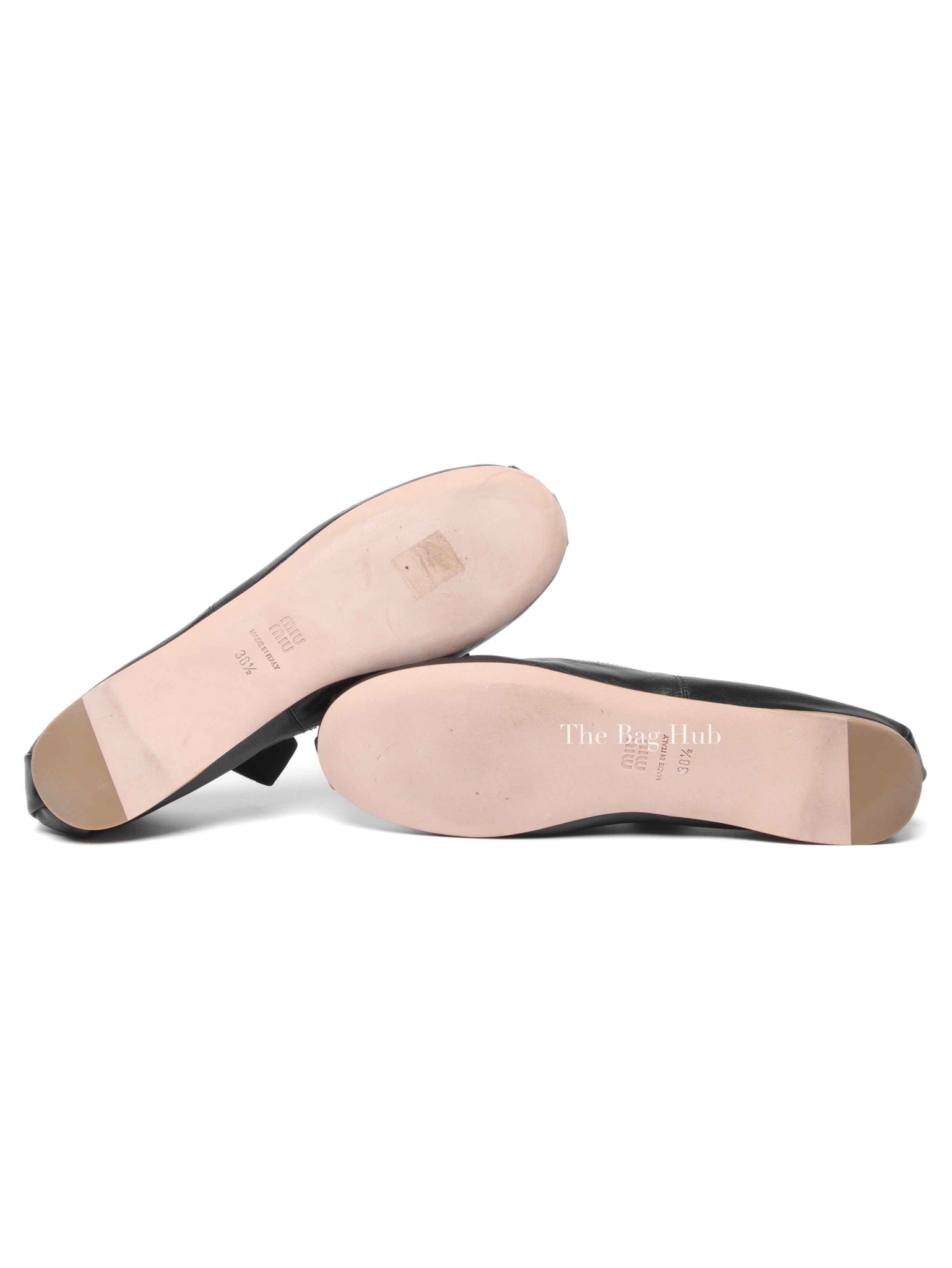 Miu Miu Black Leather Ballerinas Size 38.5