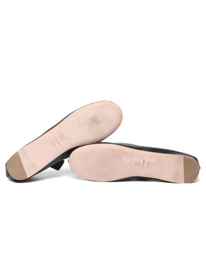 Miu Miu Black Leather Ballerinas Size 38.5