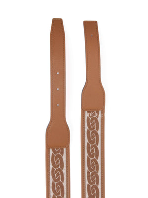 Hermes Gold Canvas/Leather Ecru Lagune Reversible Belt PHW