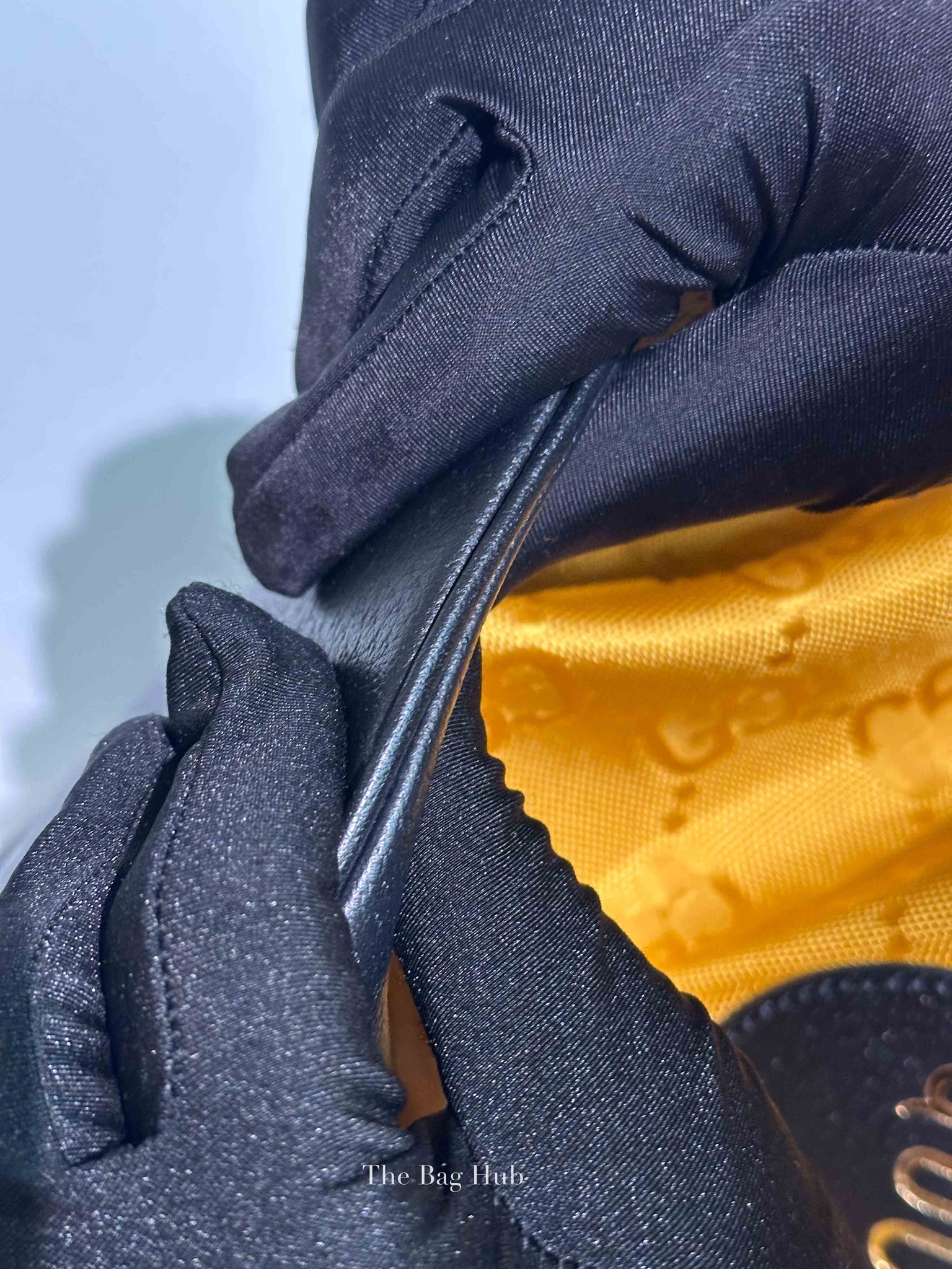 Gucci Yellow Econyl Nylon Monogram Off The Grid Drawstring Bucket Backpack