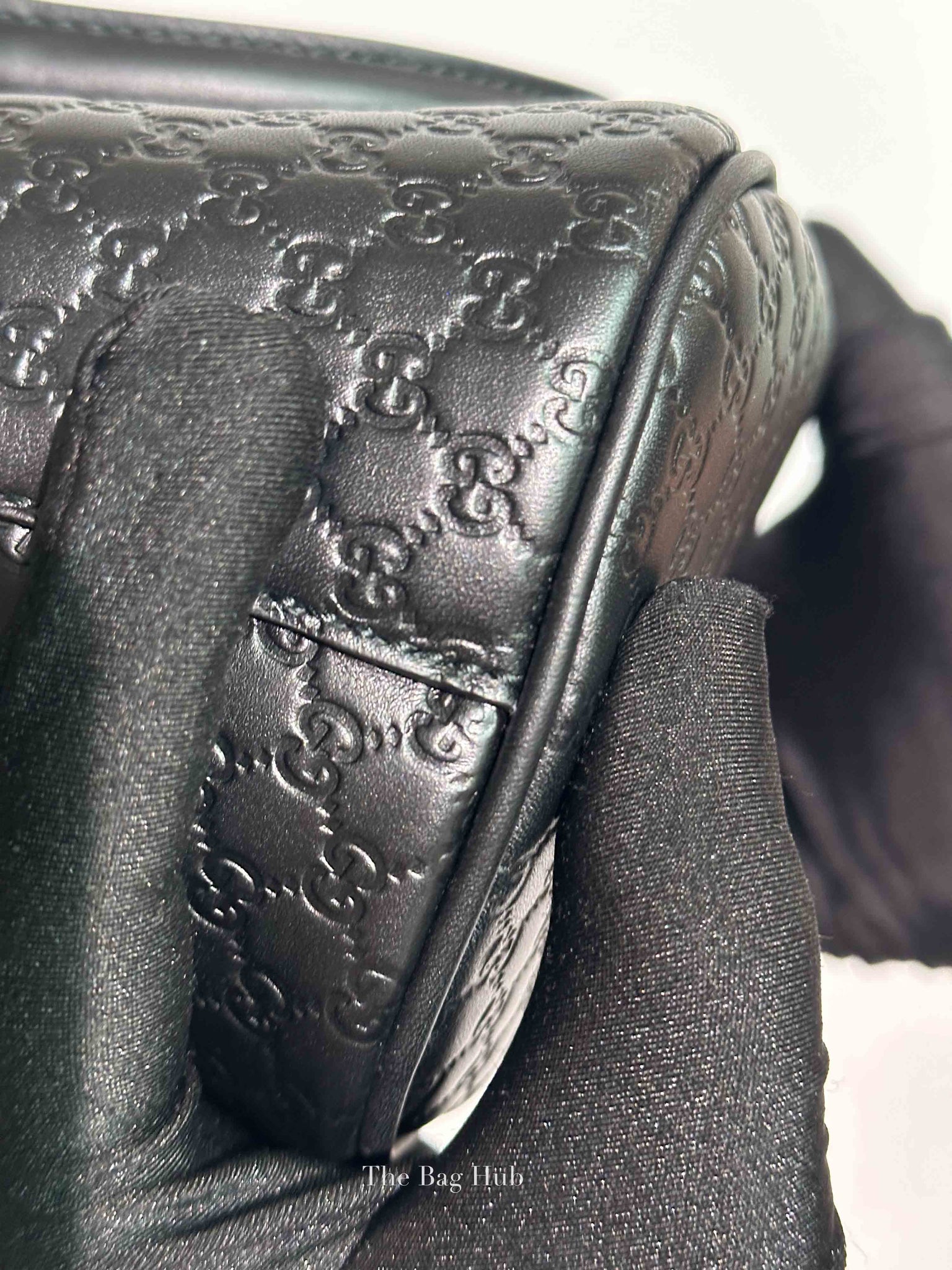 Gucci Black Leather Microguccisima Mini Dome Bag