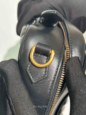 Gucci Black Leather GG Marmont Top Handle Sling Bag