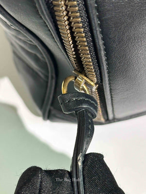 Gucci Black Leather GG Marmont Top Handle Sling Bag