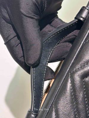 Gucci Black Leather GG Marmont Top Handle Sling Bag