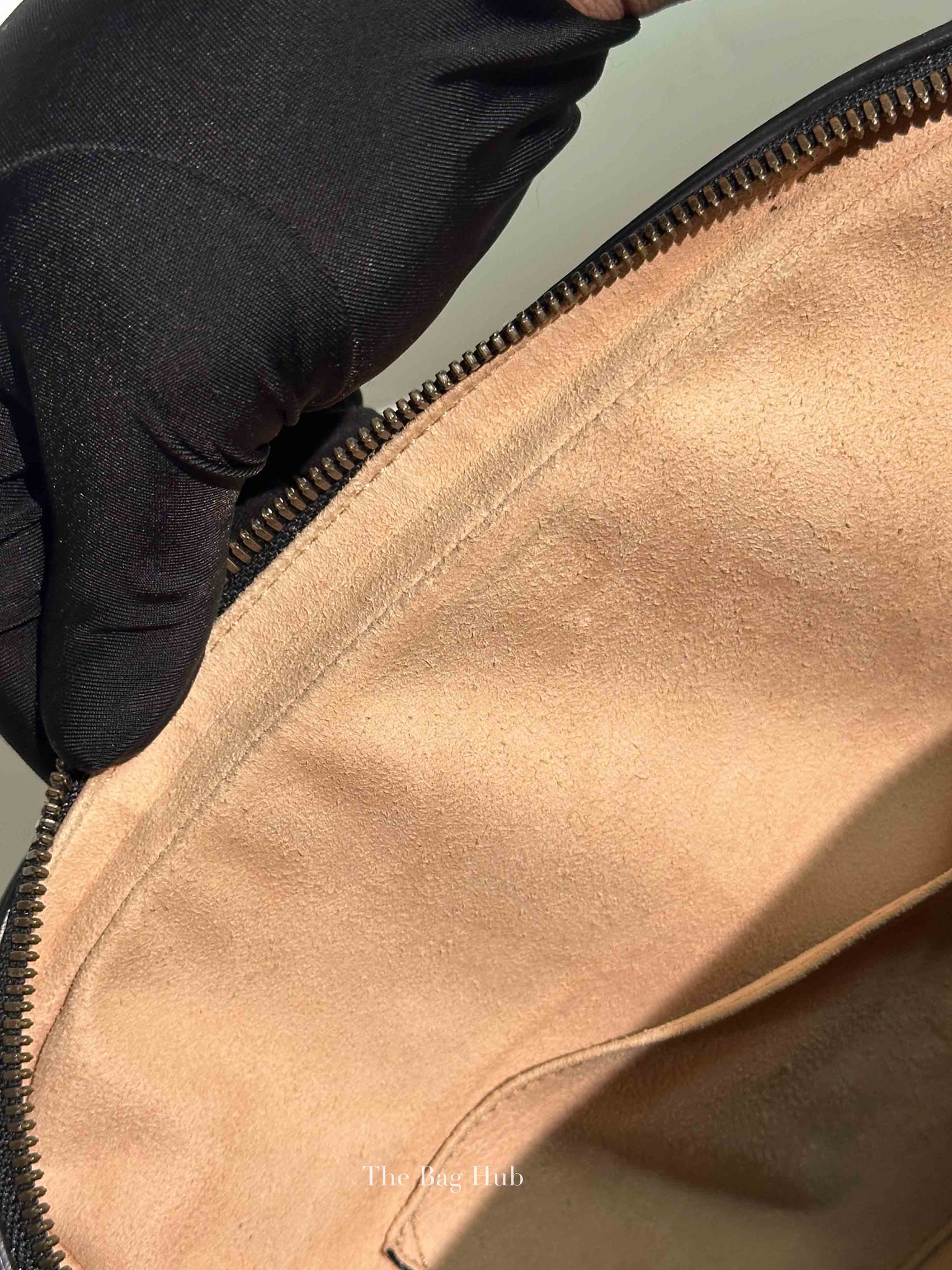 Gucci Black Leather GG Marmont Top Handle Sling Bag