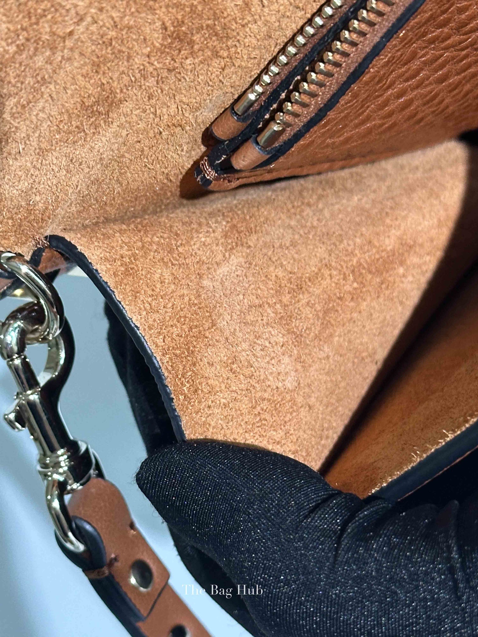 Valentino Garavani Brown Pebbled Calfskin Rockstud Small Crossbody Bag