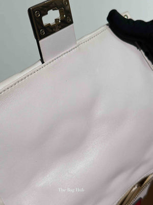 Valentino White Quilted Leather VLTN Candystud Top Handle Bag