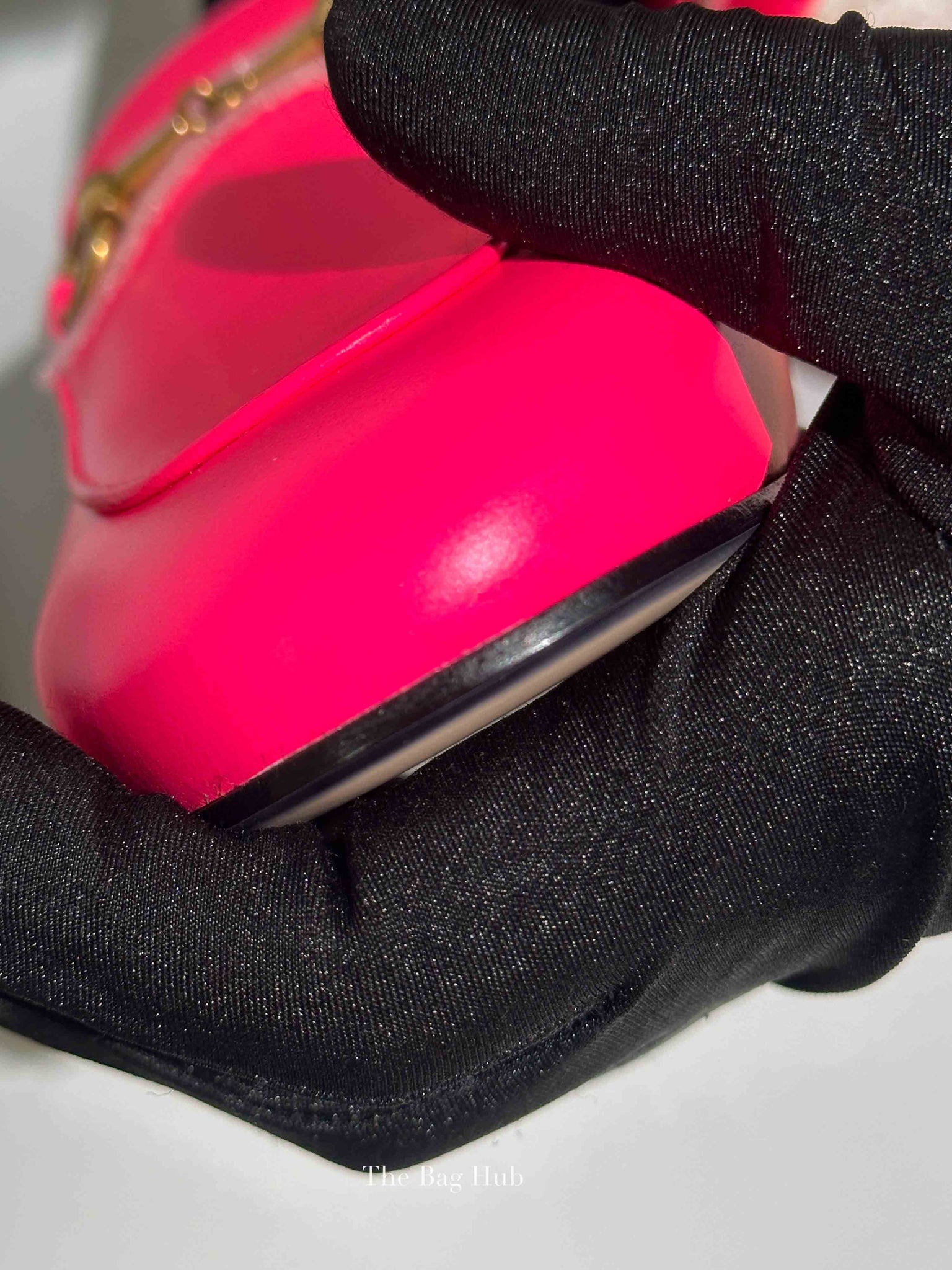 Gucci Fuxia Fluo Calfskin Womens Princetown Mules Size 37