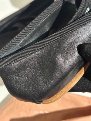 Miu Miu Black Leather Ballerinas Size 38.5