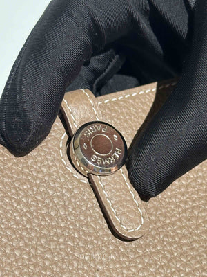 Hermes Etoupe Togo Leather Dogon Duo Wallet