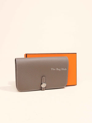 Hermes Etoupe Togo Leather Dogon Duo Wallet