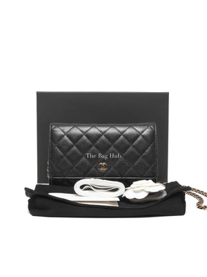 Chanel Black Caviar Quilted Wallet on Chain GHW