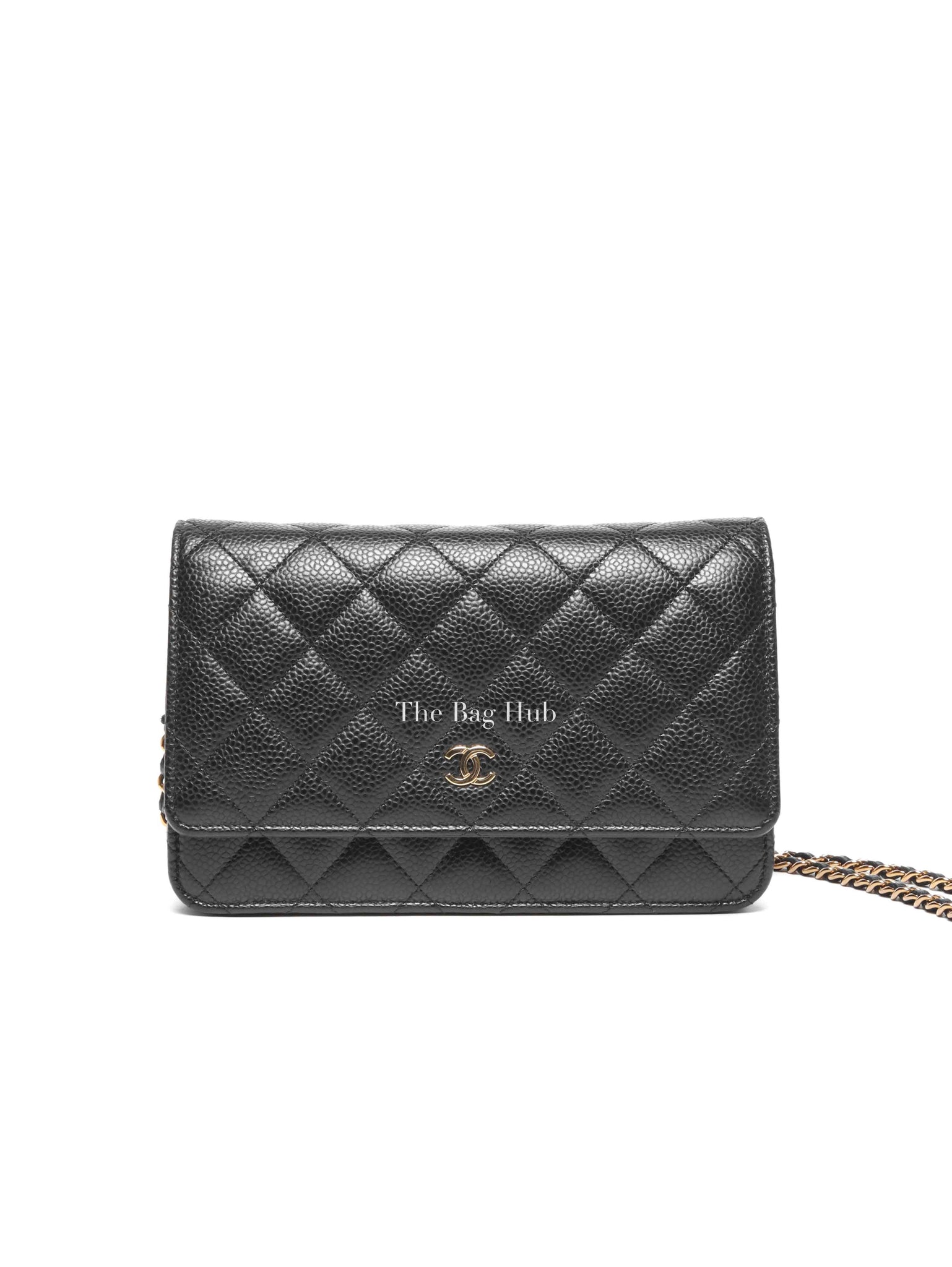 Chanel Black Caviar Quilted Wallet on Chain GHW