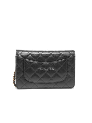Chanel Black Caviar Quilted Wallet on Chain GHW
