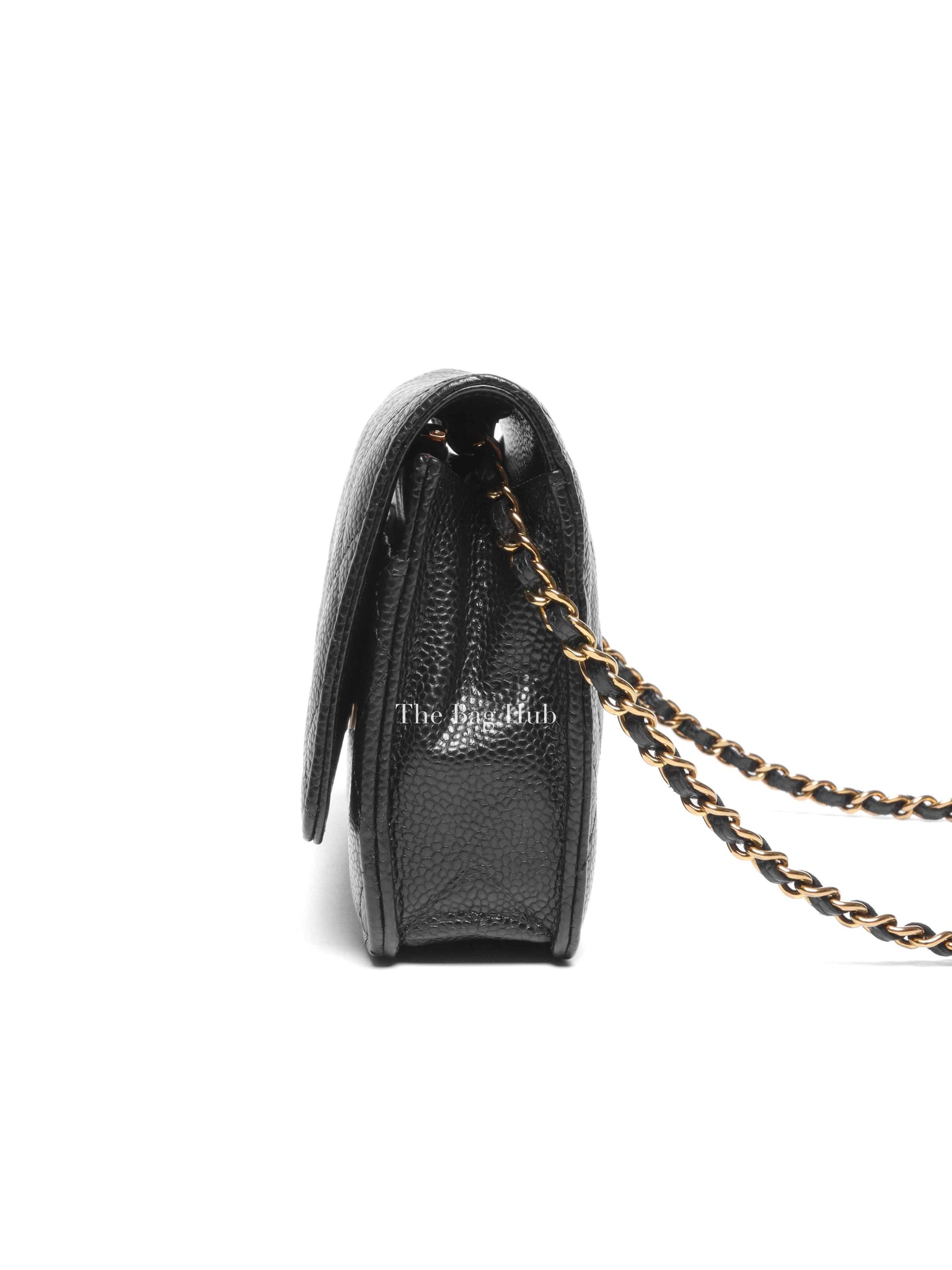 Chanel Black Caviar Quilted Wallet on Chain GHW