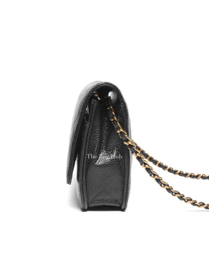 Chanel Black Caviar Quilted Wallet on Chain GHW
