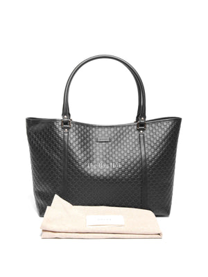 Gucci Black Microguccisima Leather Joy Medium Tote Bag