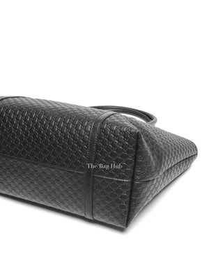 Gucci Black Microguccisima Leather Joy Medium Tote Bag