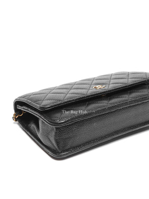 Chanel Black Caviar Quilted Wallet on Chain GHW