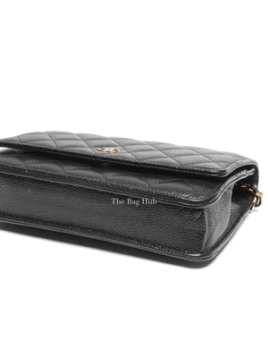 Chanel Black Caviar Quilted Wallet on Chain GHW