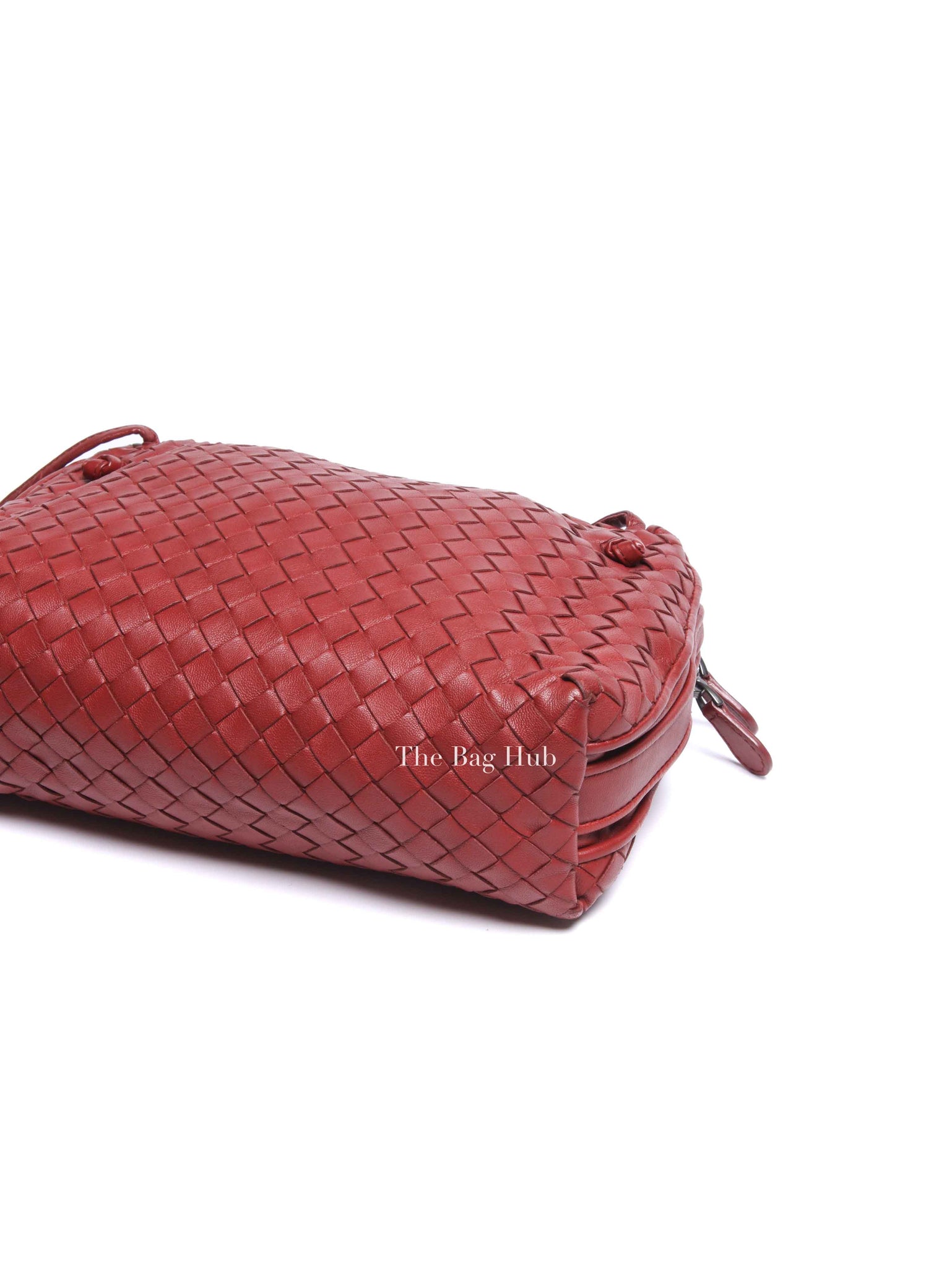 Bottega Veneta Red Intrecciato Leather Nodini Crossbody Bag