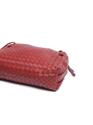 Bottega Veneta Red Intrecciato Leather Nodini Crossbody Bag