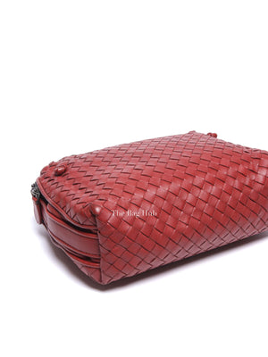 Bottega Veneta Red Intrecciato Leather Nodini Crossbody Bag