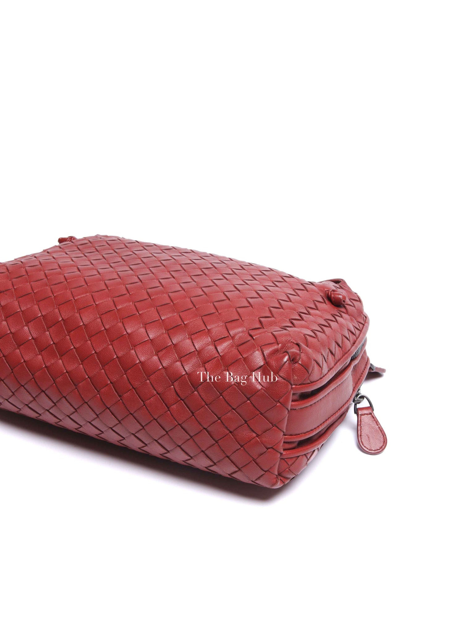 Bottega Veneta Red Intrecciato Leather Nodini Crossbody Bag