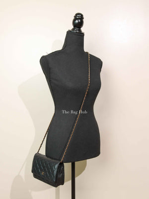 Chanel Black Caviar Quilted Wallet on Chain GHW