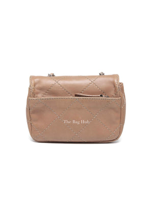 Chanel Beige Lambskin Stitched Mini Flap Bag SHW