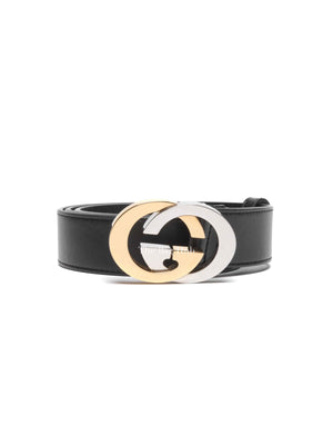Gucci Black Plutone Calfskin Interlocking G 30mm Belt 80/32