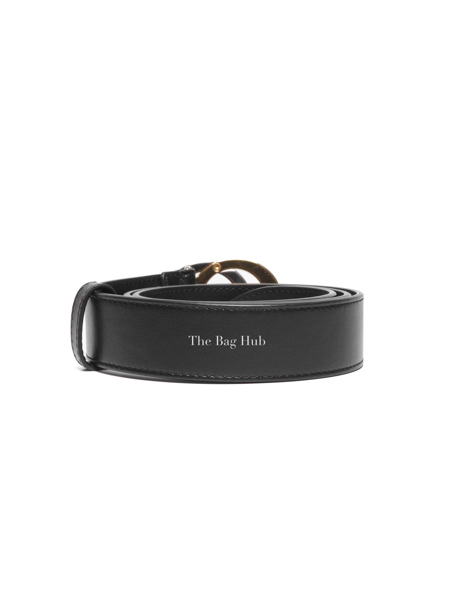 Gucci Black Plutone Calfskin Interlocking G 30mm Belt 80/32